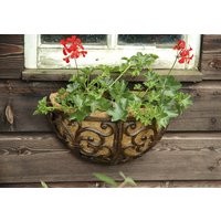 Rustikale Wandschale Blumenschale Pflanzschale Halbrund Gusseisen 35x18cm Rustikale Wandschale Blumenschale Pflanzschale Halbrund Gusseisen 35x18cm