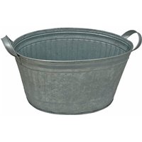 Zink Blumentopf Oval Zinkwanne mit Griffen Pflanztopf Zinktopf Antik-Stil 35 cm Zink Blumentopf Oval Zinkwanne mit Griffen Pflanztopf Zinktopf Antik-Stil 35 cm
