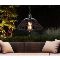Solar Hängelampe Vintage-Stil Industrial Outdoor Hängeleuchte Warmweiß Schwarz 29cm Solar Hängelampe Vintage-Stil Industrial Outdoor Hängeleuchte Warmweiß Schwarz 29cm