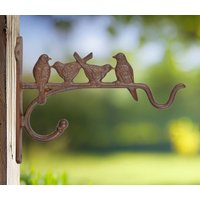 Wandhalterung für Blumenampel Vögel Gusseisen Braun Wandhaken Blumentopf Vintage Wandhalterung für Blumenampel Vögel Gusseisen Braun Wandhaken Blumentopf Vintage