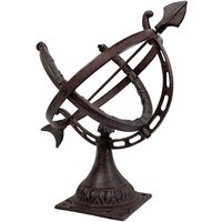 Sonnenuhr auf Standfuß Antik-Stil Gusseisen Braun Gartendeko H 35cm Sonnenuhr auf Standfuß Antik-Stil Gusseisen Braun Gartendeko H 35cm