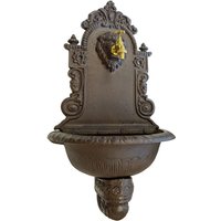 Wandbrunnen Löwenkopf Antik-Stil Waschbecken mit Wasserhahn Metall Braun Wandbrunnen Löwenkopf Antik-Stil Waschbecken mit Wasserhahn Metall Braun