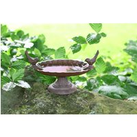 Vogeltränke stehend Vogelbad 2 Vögel Gusseisen Antik-Stil Braun Vogeltränke stehend Vogelbad 2 Vögel Gusseisen Antik-Stil Braun