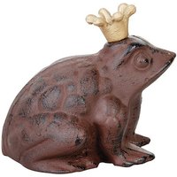 Dekofigur Froschkönig Figur Frosch mit Krone Rustikal Gusseisen Antik-Braun Dekofigur Froschkönig Figur Frosch mit Krone Rustikal Gusseisen Antik-Braun