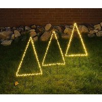 Lichterbaum Gartenstecker Tannenbaum 3 Stück LED Beleuchtet Warmweiß Außen 48cm Lichterbaum Gartenstecker Tannenbaum 3 Stück LED Beleuchtet Warmweiß Außen 48cm
