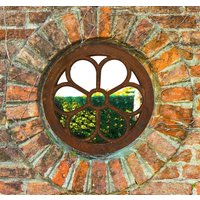 Eisenfenster Rund Giebelfenster -Toskana- Stallfenster Gusseisen Edelrost Blume Eisenfenster Rund Giebelfenster -Toskana- Stallfenster Gusseisen Edelrost Blume