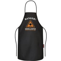 Grillschürze „Danger Grillzone“ 100% Baumwolle schwarz Grillschürze „Danger Grillzone“ 100% Baumwolle schwarz