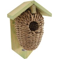 Nistbeutel für Zaunkönige Nistkasten Vogelhaus Seegras geflochten 26cm Nistbeutel für Zaunkönige Nistkasten Vogelhaus Seegras geflochten 26cm