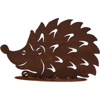 Edelrost Figur Igel Gartenfigur mit Bodenplatte Metall Gartendeko 25x15cm Edelrost Figur Igel Gartenfigur mit Bodenplatte Metall Gartendeko 25x15cm