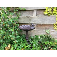 Vogeltränke auf Fuß Vogelbad Seerosenblatt Futterschale Gusseisen Antik-Stil Braun Vogeltränke auf Fuß Vogelbad Seerosenblatt Futterschale Gusseisen Antik-Stil Braun