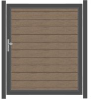 SYSTEM WPC CLASSIC Tor-Set in Mandel Breite 1500mm Höhe 1800mm DIN links Klinke ohne zum Einbetonieren Silber SYSTEM WPC CLASSIC Tor-Set in Mandel Breite 1500mm Höhe 1800mm DIN links Klinke ohne zum Einbetonieren Silber