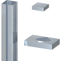 SYSTEM Eckpfosten Edelstahl-Ummantelungsset 195cm SYSTEM Eckpfosten Edelstahl-Ummantelungsset 195cm