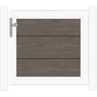 SYSTEM ALU XL Vorgartentor-Set in Vintage Oak Höhe 900mm Klinke DIN links ohne zum Einbetonieren Silber SYSTEM ALU XL Vorgartentor-Set in Vintage Oak Höhe 900mm Klinke DIN links ohne zum Einbetonieren Silber