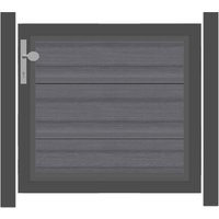 SYSTEM WPC PLATINUM XL Vorgartentor-Set in Grau Höhe 900mm Klinke DIN links ohne zum Einbetonieren Silber SYSTEM WPC PLATINUM XL Vorgartentor-Set in Grau Höhe 900mm Klinke DIN links ohne zum Einbetonieren Silber