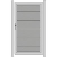 SYSTEM WPC XL Tor-Set in Grau Höhe 1800mm Klinke DIN links ohne zum Einbetonieren Silber SYSTEM WPC XL Tor-Set in Grau Höhe 1800mm Klinke DIN links ohne zum Einbetonieren Silber