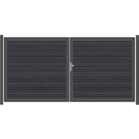 SYSTEM WPC PLATINUM XL Doppeltor-Set in Anthrazit Breite 3600mm Höhe 1800mm Links Klinke Montageprofil zum Einbetonieren Anthrazit Elektrisch betrieben SYSTEM WPC PLATINUM XL Doppeltor-Set in Anthrazit Breite 3600mm Höhe 1800mm Links Klinke Montageprofil zum Einbetonieren Anthrazit Elektrisch betrieben