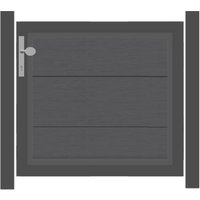 SYSTEM WPC XL Vorgartentor-Set in Anthrazit Höhe 900mm Klinke DIN links ohne zum Einbetonieren Anthrazit SYSTEM WPC XL Vorgartentor-Set in Anthrazit Höhe 900mm Klinke DIN links ohne zum Einbetonieren Anthrazit