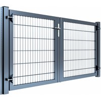 Gartentor „Universal“ Breite 2250 mm Füllung 868 800 mm RAL 7016 Anthrazitgrau 1000/1200 mm zum Einbetonieren Gartentor „Universal“ Breite 2250 mm Füllung 868 800 mm RAL 7016 Anthrazitgrau 1000/1200 mm zum Einbetonieren