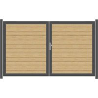 SYSTEM ALU PLUS Doppeltor-Set in Lärche Breite 3000mm Höhe 1800mm Links Klinke ohne zum Einbetonieren Manuell betrieben Silber SYSTEM ALU PLUS Doppeltor-Set in Lärche Breite 3000mm Höhe 1800mm Links Klinke ohne zum Einbetonieren Manuell betrieben Silber