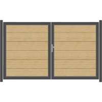 SYSTEM ALU XL Doppeltor-Set in Lärche Breite 3000mm Höhe 1800mm Links Klinke ohne zum Einbetonieren Manuell betrieben Silber SYSTEM ALU XL Doppeltor-Set in Lärche Breite 3000mm Höhe 1800mm Links Klinke ohne zum Einbetonieren Manuell betrieben Silber