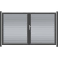 SYSTEM RHOMBUS Doppeltor-Set in Silber Breite 3000mm Höhe 1800mm Links Klinke ohne zum Einbetonieren Manuell betrieben Silber SYSTEM RHOMBUS Doppeltor-Set in Silber Breite 3000mm Höhe 1800mm Links Klinke ohne zum Einbetonieren Manuell betrieben Silber