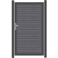 SYSTEM WPC PLATINUM Tor-Set in Grau Höhe 1800mm Klinke DIN links ohne zum Einbetonieren Silber SYSTEM WPC PLATINUM Tor-Set in Grau Höhe 1800mm Klinke DIN links ohne zum Einbetonieren Silber