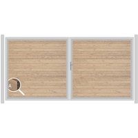 SYSTEM WPC Doppeltor-Set in Sand Breite 3600mm Höhe 1800mm Manuell betrieben Klinke Links ohne zum Einbetonieren Silber SYSTEM WPC Doppeltor-Set in Sand Breite 3600mm Höhe 1800mm Manuell betrieben Klinke Links ohne zum Einbetonieren Silber