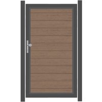 SYSTEM WPC CLASSIC Tor-Set in Mandel Höhe 1800mm Klinke DIN links ohne zum Einbetonieren Silber SYSTEM WPC CLASSIC Tor-Set in Mandel Höhe 1800mm Klinke DIN links ohne zum Einbetonieren Silber