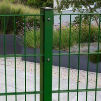 Doppelstabmattenzaun Komplettset 6/5/6 2m Matte in RAL 6005 10 m mit Abdeckleiste Aufdübeln 3 Eckpfosten 1,0 m Doppelstabmattenzaun Komplettset 6/5/6 2m Matte in RAL 6005 10 m mit Abdeckleiste Aufdübeln 3 Eckpfosten 1,0 m