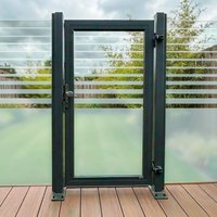 SYSTEM GLAS Tor-Set in Ausführung Beta Höhe 1800mm DIN links Klinke Montageprofil zum Aufdübeln Anthrazit SYSTEM GLAS Tor-Set in Ausführung Beta Höhe 1800mm DIN links Klinke Montageprofil zum Aufdübeln Anthrazit