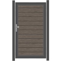 SYSTEM ALU PLUS Tor-Set in Vintage Oak Höhe 1800mm Klinke DIN links ohne zum Einbetonieren Silber SYSTEM ALU PLUS Tor-Set in Vintage Oak Höhe 1800mm Klinke DIN links ohne zum Einbetonieren Silber