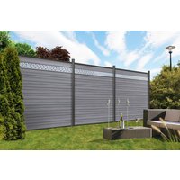 SYSTEM WPC Platinum Zaunfeld-Set, grau grau SYSTEM WPC Platinum Zaunfeld-Set, grau grau