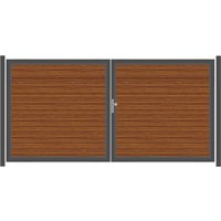 SYSTEM ALU XL Doppeltor-Set in Bambus Breite 3600mm Höhe 1800mm Links Klinke ohne zum Einbetonieren Manuell betrieben Silber SYSTEM ALU XL Doppeltor-Set in Bambus Breite 3600mm Höhe 1800mm Links Klinke ohne zum Einbetonieren Manuell betrieben Silber