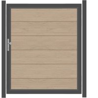 SYSTEM WPC XL Tor-Set in Sand Breite 1500mm Höhe 1800mm DIN links Klinke Montageprofil zum Einbetonieren Anthrazit SYSTEM WPC XL Tor-Set in Sand Breite 1500mm Höhe 1800mm DIN links Klinke Montageprofil zum Einbetonieren Anthrazit