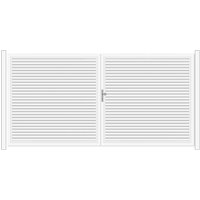 SYSTEM RHOMBUS Doppeltor-Set in Weiß Breite 3600mm Höhe 1800mm Manuell betrieben Klinke Links ohne zum Einbetonieren Silber SYSTEM RHOMBUS Doppeltor-Set in Weiß Breite 3600mm Höhe 1800mm Manuell betrieben Klinke Links ohne zum Einbetonieren Silber