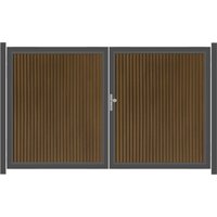 SYSTEM NEO PLATINUM Doppeltor-Set in Teak Braun Breite 3600mm Höhe 1800mm – s… Links Klinke Montageprofil zum Einbetonieren Manuell betrieben Weiß SYSTEM NEO PLATINUM Doppeltor-Set in Teak Braun Breite 3600mm Höhe 1800mm – s… Links Klinke Montageprofil zum Einbetonieren Manuell betrieben Weiß