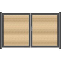 SYSTEM RHOMBUS Doppeltor-Set in Lärche Breite 3000mm Höhe 1800mm Links Klinke ohne zum Einbetonieren Manuell betrieben Silber SYSTEM RHOMBUS Doppeltor-Set in Lärche Breite 3000mm Höhe 1800mm Links Klinke ohne zum Einbetonieren Manuell betrieben Silber