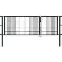Gartentor Flex 8, 2-flg., Breite 3000 mm (1000/2000mm) 800 mm RAL 7016 Anthrazitgrau zum Einbetonieren Gartentor Flex 8, 2-flg., Breite 3000 mm (1000/2000mm) 800 mm RAL 7016 Anthrazitgrau zum Einbetonieren