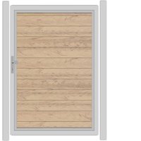 SYSTEM WPC CLASSIC Tor-Set in Sand Breite 1250mm Höhe 1800mm Klinke DIN links ohne zum Einbetonieren Silber SYSTEM WPC CLASSIC Tor-Set in Sand Breite 1250mm Höhe 1800mm Klinke DIN links ohne zum Einbetonieren Silber