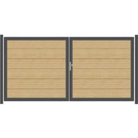 SYSTEM ALU XL Doppeltor-Set in Lärche Breite 3600mm Höhe 1800mm Links Klinke ohne zum Einbetonieren Manuell betrieben Silber SYSTEM ALU XL Doppeltor-Set in Lärche Breite 3600mm Höhe 1800mm Links Klinke ohne zum Einbetonieren Manuell betrieben Silber