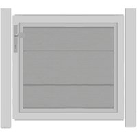 SYSTEM WPC XL Vorgartentor-Set in Grau Höhe 900mm Klinke DIN links ohne zum Einbetonieren Silber SYSTEM WPC XL Vorgartentor-Set in Grau Höhe 900mm Klinke DIN links ohne zum Einbetonieren Silber