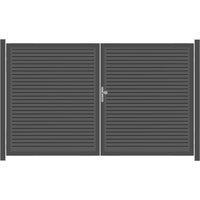 SYSTEM RHOMBUS Doppeltor-Set in Anthrazit Breite 3000mm Höhe 1800mm Links Klinke ohne zum Einbetonieren Manuell betrieben Silber SYSTEM RHOMBUS Doppeltor-Set in Anthrazit Breite 3000mm Höhe 1800mm Links Klinke ohne zum Einbetonieren Manuell betrieben Silber