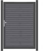 SYSTEM WPC PLATINUM Tor-Set in Grau Breite 1250mm Höhe 1800mm Klinke DIN links ohne zum Einbetonieren Silber SYSTEM WPC PLATINUM Tor-Set in Grau Breite 1250mm Höhe 1800mm Klinke DIN links ohne zum Einbetonieren Silber