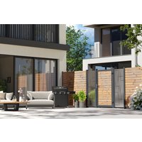 SYSTEM RHOMBUS HOLZ Tor-Set Breite 1000mm Höhe 1800mm DIN links Klinke Montageprofil zum Aufdübeln Anthrazit SYSTEM RHOMBUS HOLZ Tor-Set Breite 1000mm Höhe 1800mm DIN links Klinke Montageprofil zum Aufdübeln Anthrazit