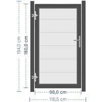 SYSTEM ALU XL Tor-Set in Weiß Höhe 1800mm Klinke DIN links ohne zum Einbetonieren Silber SYSTEM ALU XL Tor-Set in Weiß Höhe 1800mm Klinke DIN links ohne zum Einbetonieren Silber