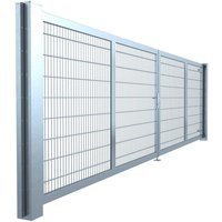 Gartentor „Universal“ 2-flg., Breite 6500 mm 800mm RAL 7016 Anthrazitgrau Tor öffnet nach innen – DIN links Doppelstabmatte zum Einbetonieren Gartentor „Universal“ 2-flg., Breite 6500 mm 800mm RAL 7016 Anthrazitgrau Tor öffnet nach innen – DIN links Doppelstabmatte zum Einbetonieren