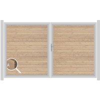 SYSTEM WPC Doppeltor-Set in Sand Breite 3000mm Höhe 1800mm Links Klinke ohne zum Einbetonieren Manuell betrieben Silber SYSTEM WPC Doppeltor-Set in Sand Breite 3000mm Höhe 1800mm Links Klinke ohne zum Einbetonieren Manuell betrieben Silber