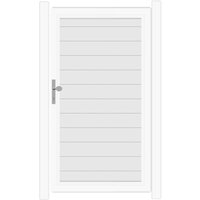 SYSTEM ALU PLUS Tor-Set in Weiß Höhe 1800mm Klinke DIN links ohne zum Einbetonieren Silber SYSTEM ALU PLUS Tor-Set in Weiß Höhe 1800mm Klinke DIN links ohne zum Einbetonieren Silber