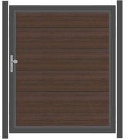 SYSTEM WPC PLATINUM XL Tor-Set in Braun Breite 1500mm Höhe 1800mm Anthrazit DIN links Klinke ohne zum Einbetonieren SYSTEM WPC PLATINUM XL Tor-Set in Braun Breite 1500mm Höhe 1800mm Anthrazit DIN links Klinke ohne zum Einbetonieren