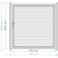 SYSTEM ALU PLUS Tor-Set in Weiß Breite 1750mm Höhe 1800mm DIN links Klinke ohne zum Einbetonieren Silber SYSTEM ALU PLUS Tor-Set in Weiß Breite 1750mm Höhe 1800mm DIN links Klinke ohne zum Einbetonieren Silber